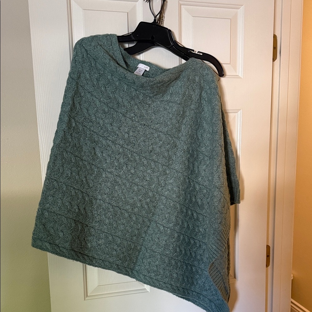 J. Jill Teal Cable Knit Poncho